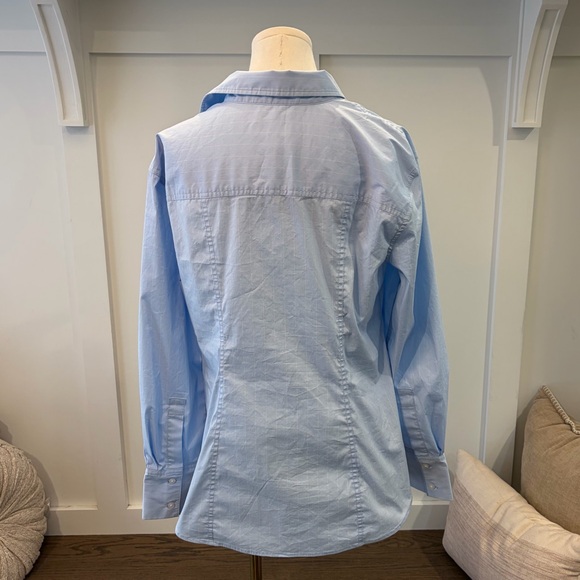 Open Edit Twist Front Stretch Cotton Blend Button-Up Shirt Size Large  NWOT - Picture 5 of 6